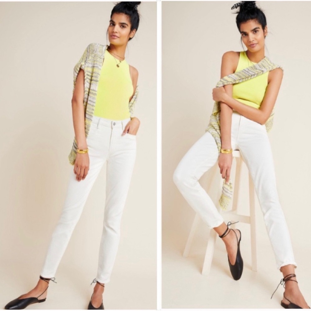 PAIGE White Hoxton Ankle Skinny Jeans